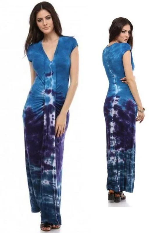 Urban X Drape Front Maxi Dress - Blue Purple