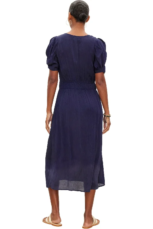 Velvet Josey Dress in Navy