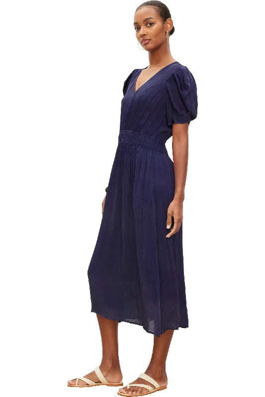 Velvet Josey Dress in Navy