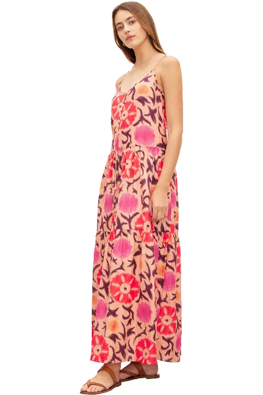 Velvet Kate Printed Silk Dress in Cameo