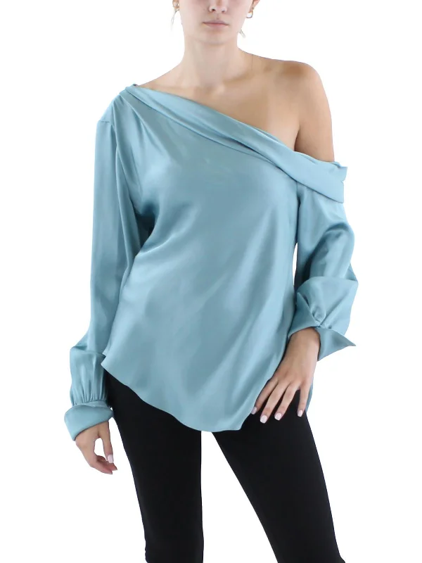 Womens One Shoulder Asymmetrical Blouse