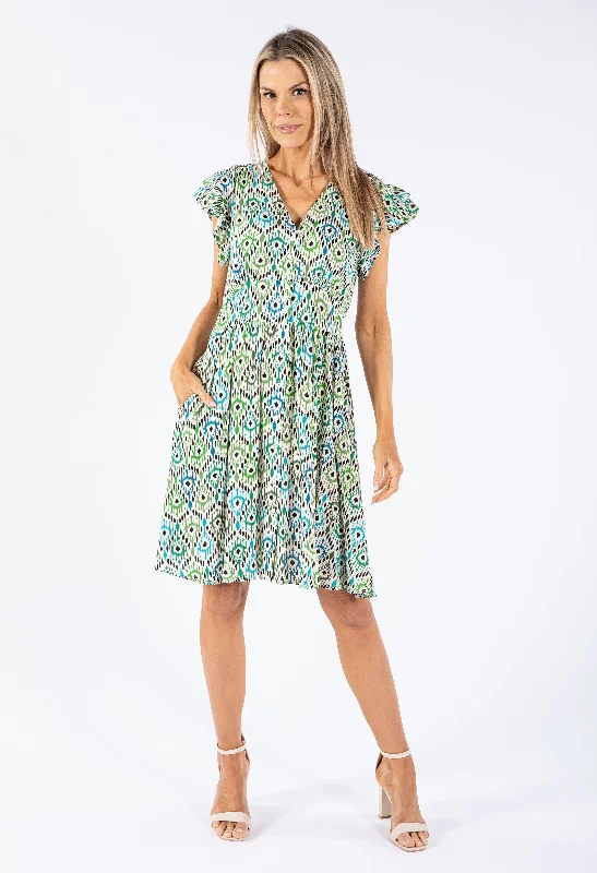 Ball Gown Women Dress with a Full Skirt for a Princess - like Look Button Up V Neck Dress