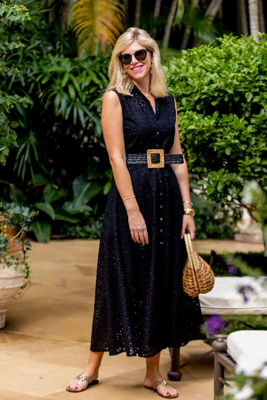 Ruffled Women Dress with Multiple Layers for a Playful and Girly Style Whitney Dress / Black Eyelet