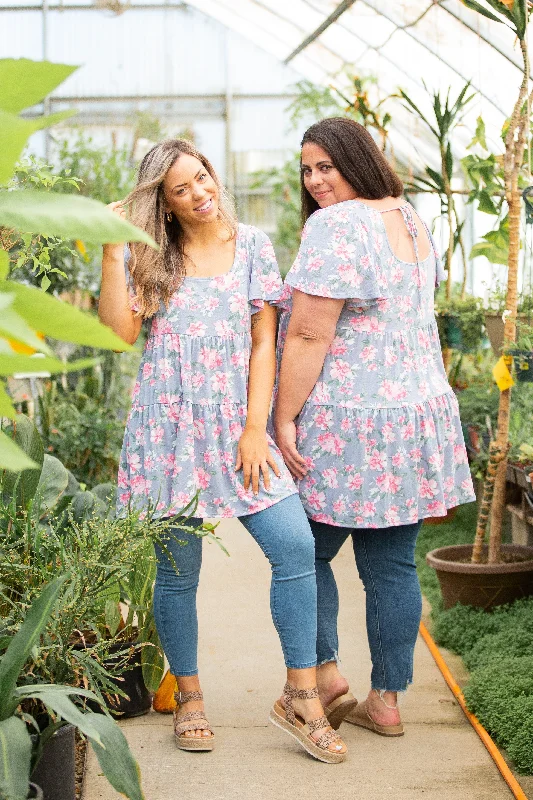 Off - the - Shoulder Women Dress for a Romantic and Feminine Look Floral Belle Tiered Swing Dress