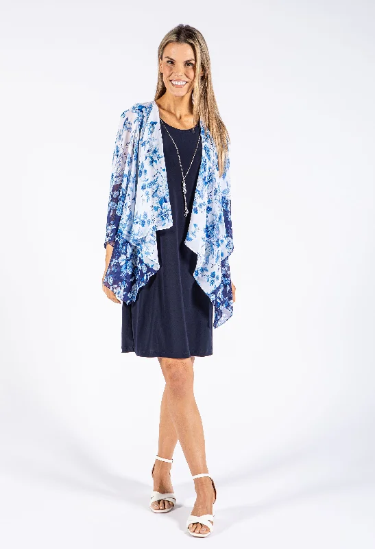 Sheath Women Dress with a Tailored Fit for a Professional Look Floral Cape Detail Dress