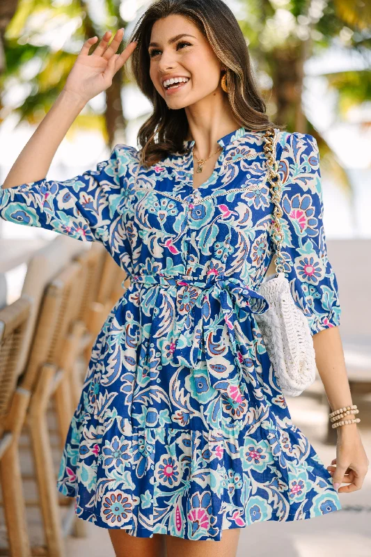 Maxi Women Dress with Floral Print for a Bohemian Vibe Give Your All Blue Floral Dress