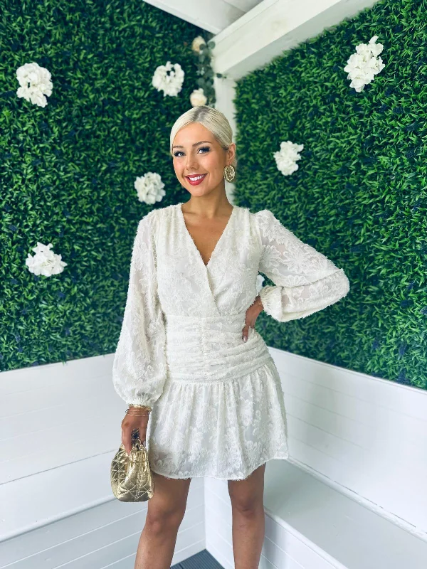 Mermaid - Style Women Dress with a Fitted Silhouette for Special Occasions Henry Detailed Mini Dress Cream Mermaid - Style Women Dress with a Fitted Silhouette for Special Occasions Henry Detailed Mini Dress Cream