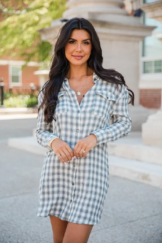 Off - the - Shoulder Women Dress for a Romantic and Feminine Look In My Grasp Plaid Button Down Collard Dress