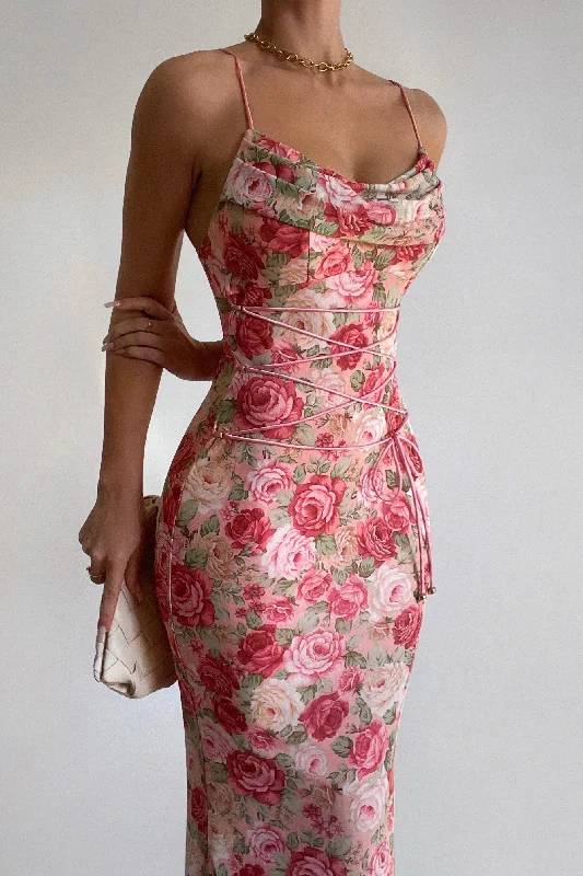 Mermaid - Style Women Dress with a Fitted Silhouette for Special Occasions Juliana Floral Maxi Dress