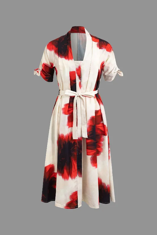 Empire Waist Women Dress to Accentuate the Bust and Conceal the Waist Floral Print Shirt-style Midi Dress