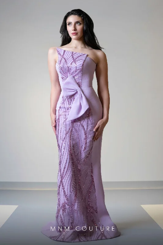 Printed Abstract Women Dress for a Modern and Artistic Appeal MNM Couture V07512