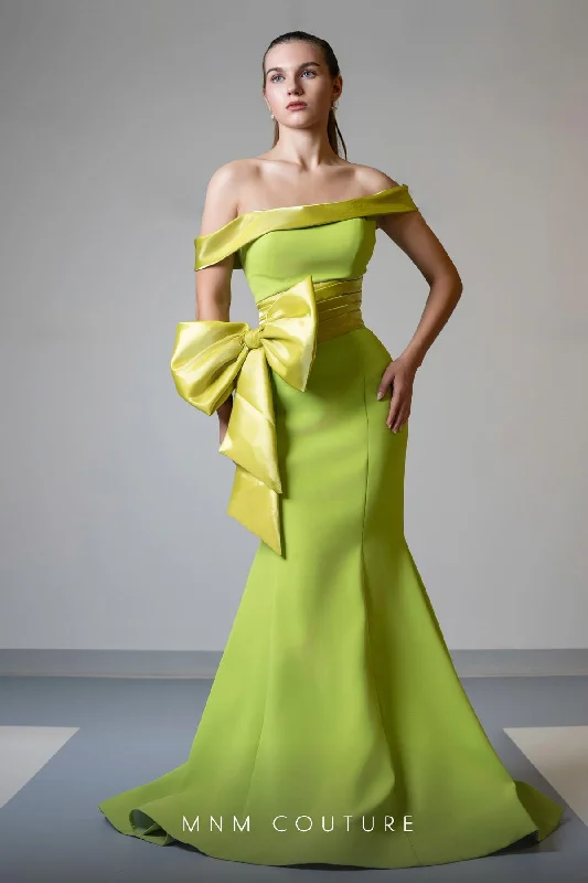 Halter Neck Women Dress to Show Off the Shoulders and Neckline MNM Couture V07546