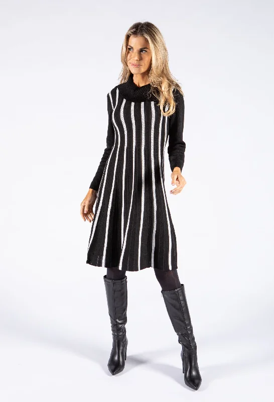 Lace - Embellished Women Dress for an Elegant and Sophisticated Appearance Monogram Ribbed Knit Dress