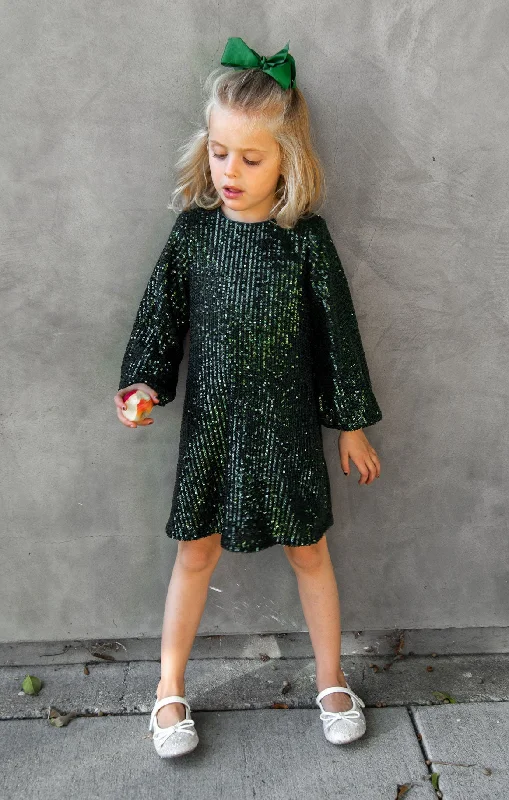Halter Neck Women Dress to Show Off the Shoulders and Neckline Once Upon A Time Dress ~ Emerald Sequins