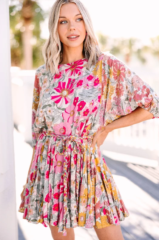 Backless Women Dress for a Sexy and Alluring Look at Evening Events Show Your Love Pink Floral Dress
