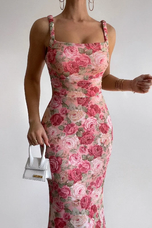 Off - the - Shoulder Women Dress for a Romantic and Feminine Look Sterling Floral Midi Dress