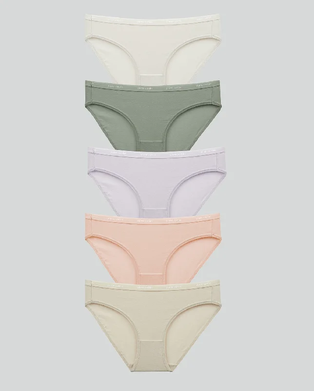 Bra with a wire - free band for a more comfortable underbust area 5PC Pack Panties - Vintage Allure Comfort Cotton Mini Bra with a wire - free band for a more comfortable underbust area 5PC Pack Panties - Vintage Allure Comfort Cotton Mini