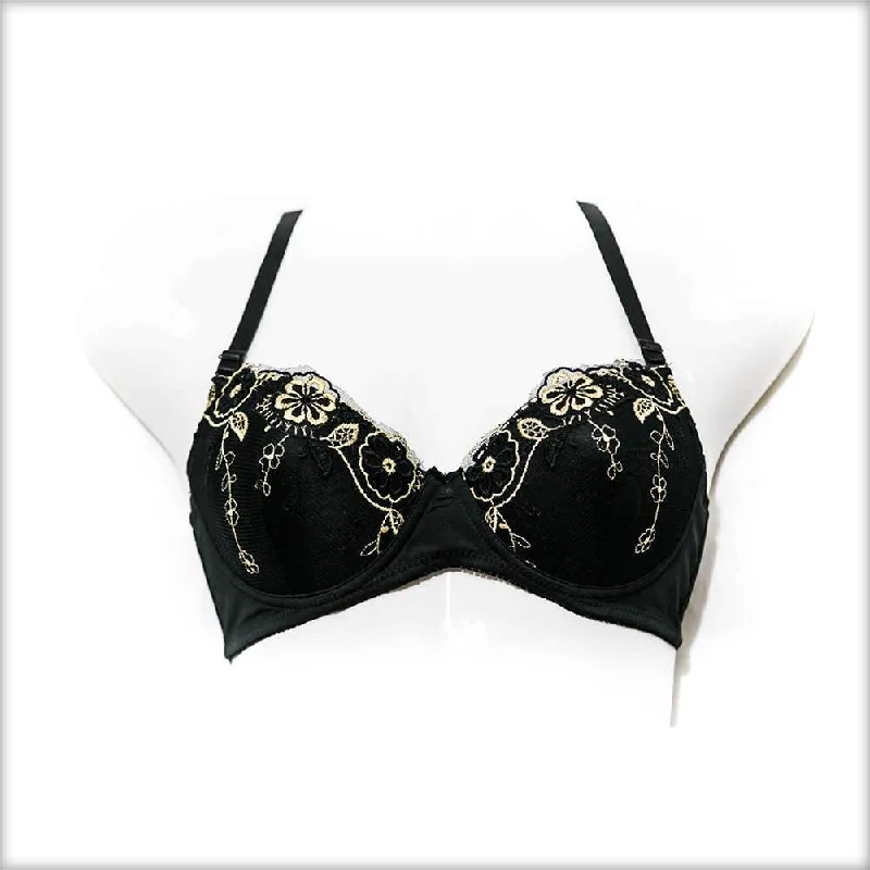 Women's polka - dot brasWomen's polka - dot brasBlack Underwired Single Padded Bra