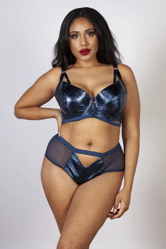 Women's bras with a cooling fabricWomen's bras with a cooling fabricKayla Metallic Leatherette HW Brief Blue Women's bras with a cooling fabricWomen's bras with a cooling fabricKayla Metallic Leatherette HW Brief Blue