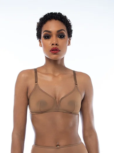 Women's bras featuring a microfiber materialWomen's bras featuring a microfiber materialOwnbrown: Plunge V Wire Mesh Bra - Amani Women's bras featuring a microfiber materialWomen's bras featuring a microfiber materialOwnbrown: Plunge V Wire Mesh Bra - Amani