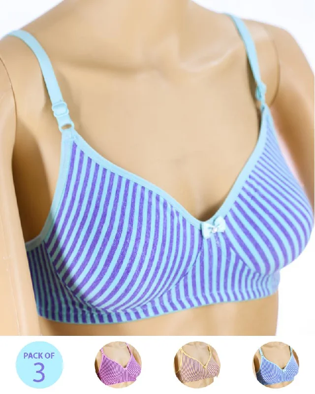 Women's black bras for a classic lookWomen's black bras for a classic lookPack of 3 - Madam Bra - M-4 - Non Padded, Non Wired Bra, Soft Jersey Cotton Bra Women's black bras for a classic lookWomen's black bras for a classic lookPack of 3 - Madam Bra - M-4 - Non Padded, Non Wired Bra, Soft Jersey Cotton Bra