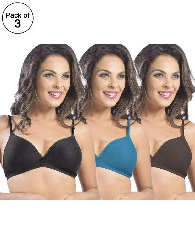 Women's bras with anti - odor technologyWomen's bras with anti - odor technologyPack of 3 - Sonari Omania Bra - Non Padded Non Wired - Imported Bra - Random Colors Women's bras with anti - odor technologyWomen's bras with anti - odor technologyPack of 3 - Sonari Omania Bra - Non Padded Non Wired - Imported Bra - Random Colors