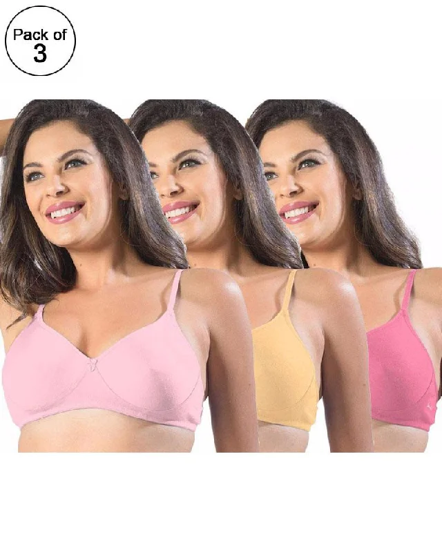 Women's bras with a satin finishWomen's bras with a satin finishPack of 3 - Sonari Smile Bra - Non Padded Non Wired - Imported Bra - Random Colors Women's bras with a satin finishWomen's bras with a satin finishPack of 3 - Sonari Smile Bra - Non Padded Non Wired - Imported Bra - Random Colors