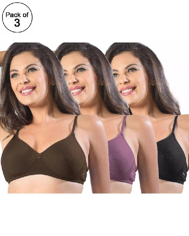 Women's full - cup bras for maximum coverageWomen's full - cup bras for maximum coveragePack of 3 - Sonari Smile Bra - Non Padded Non Wired - Imported Bra - Random Colors Women's full - cup bras for maximum coverageWomen's full - cup bras for maximum coveragePack of 3 - Sonari Smile Bra - Non Padded Non Wired - Imported Bra - Random Colors