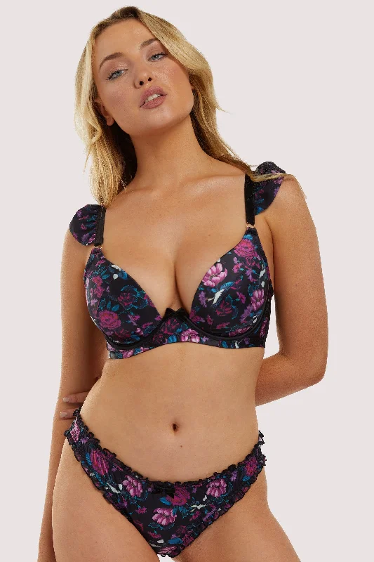 Convertible bras with adjustable straps for versatile styling Noriko Crane Print Plunge Bra Convertible bras with adjustable straps for versatile styling Noriko Crane Print Plunge Bra