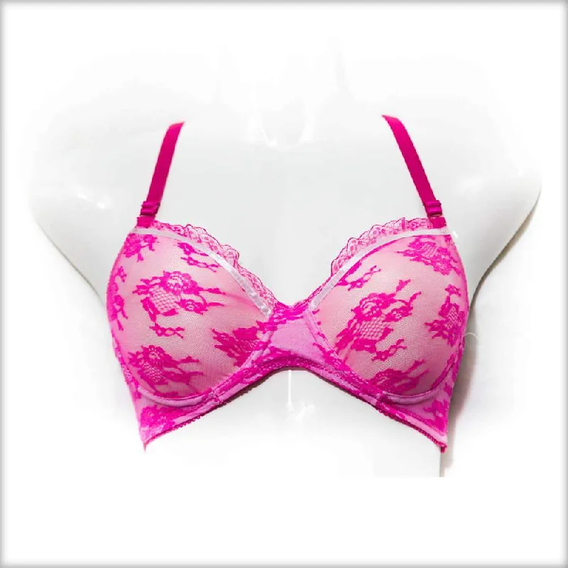 Women's plunge bras for low - cut topsWomen's plunge bras for low - cut topsShocking Pink Single Padded Net Underwired Bra Women's plunge bras for low - cut topsWomen's plunge bras for low - cut topsShocking Pink Single Padded Net Underwired Bra