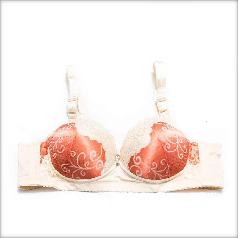 Women's striped brasWomen's striped brasSingle Padded Orange Bridal Bra