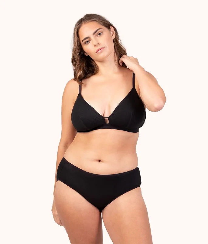 Women's bras with a silk blend for luxuryWomen's bras with a silk blend for luxuryThe Ribbed Busty Bralette: Jet Black
