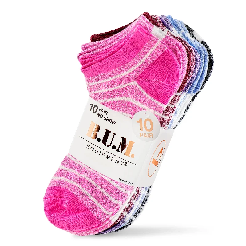 Women's no - show socks with a floral motif20 Pairs B.U.M. Women's Fashion Marled No Show/Low cut Fun Socks Value Pack Women's no - show socks with a floral motif20 Pairs B.U.M. Women's Fashion Marled No Show/Low cut Fun Socks Value Pack