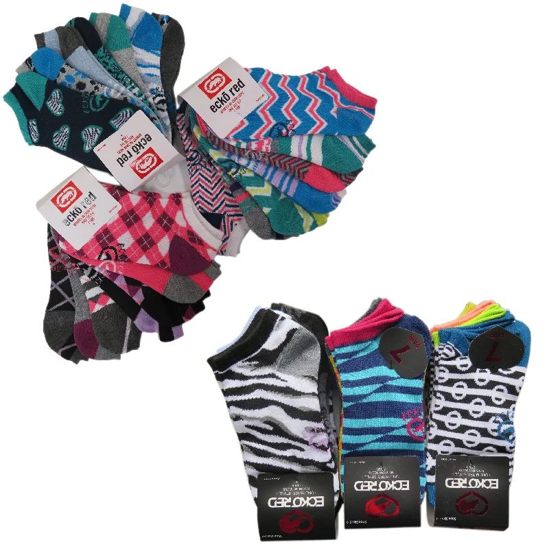 Women's arch - support socks for better comfort21 Pairs Ecko Red Women's Fun Print Low Cut Ankle Socks Assorted Women's arch - support socks for better comfort21 Pairs Ecko Red Women's Fun Print Low Cut Ankle Socks Assorted