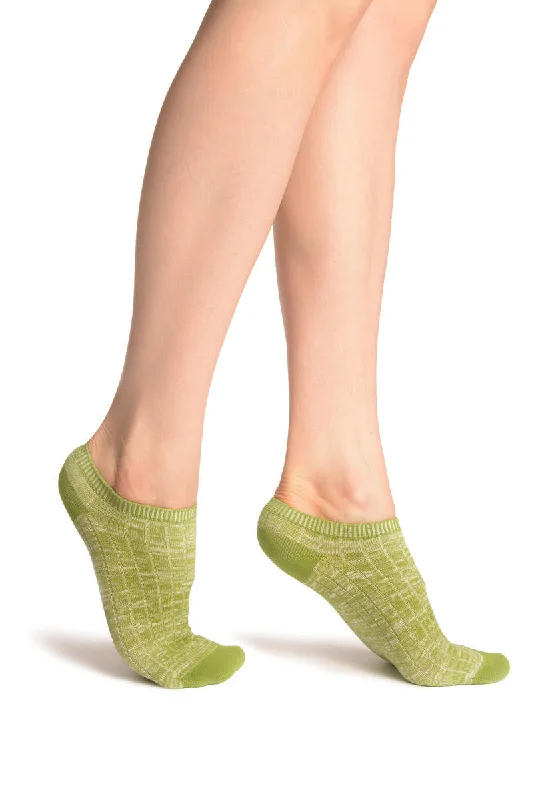 Women's sheer over - the - knee socks for a sexy appealAsparagus Green Melange Footies Women's sheer over - the - knee socks for a sexy appealAsparagus Green Melange Footies