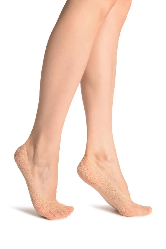 Women's compression socks for improved circulationBeige Crochet Lace Footies