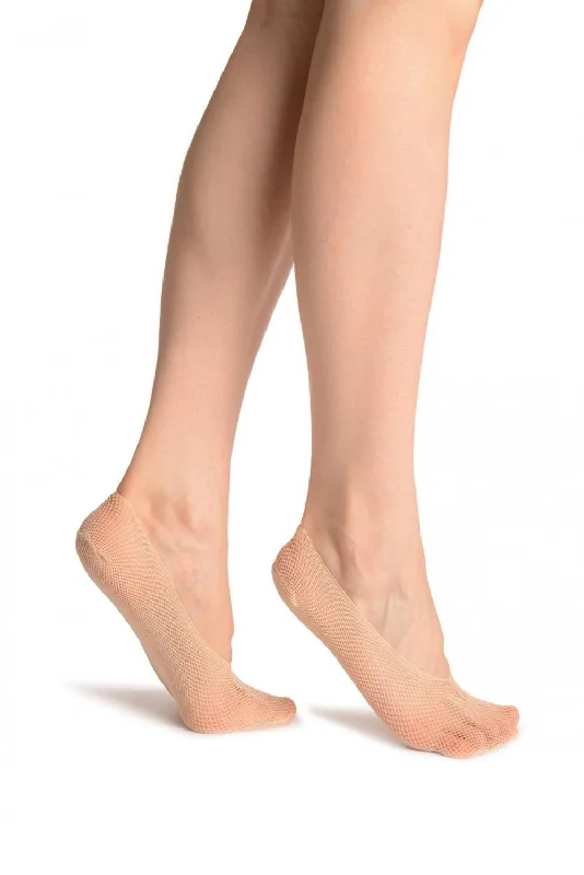 Women's ankle socks with a frilly edgeBeige Lace With A Butterfly Lace Footies