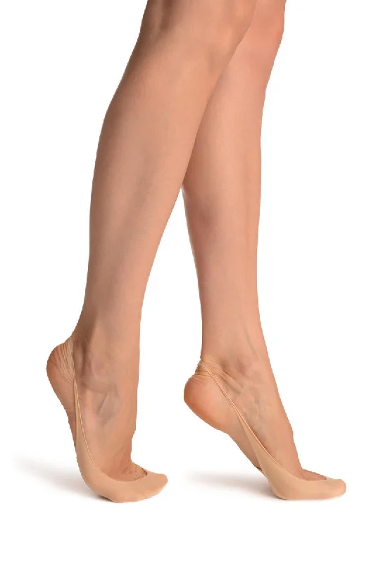 Women's sheer over - the - knee socks for a sexy appealBeige Sling Back Footies Socks Women's sheer over - the - knee socks for a sexy appealBeige Sling Back Footies Socks