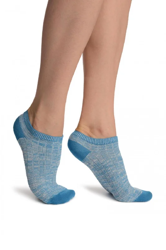 Women's nylon - reinforced socks for durabilityBlue Melange Footies