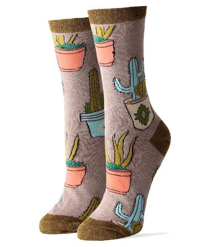 Women's leather - look socks for an edgy styleCactus Hugs