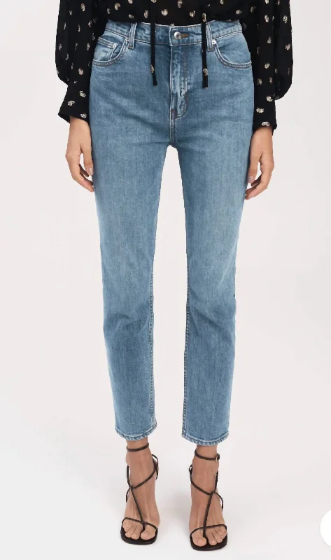Women's tall - length straight pants Skinny women jeans with a form - fitting design Eden 5 Pocket Slim Straight Leg Jean In Medium Dark Wash