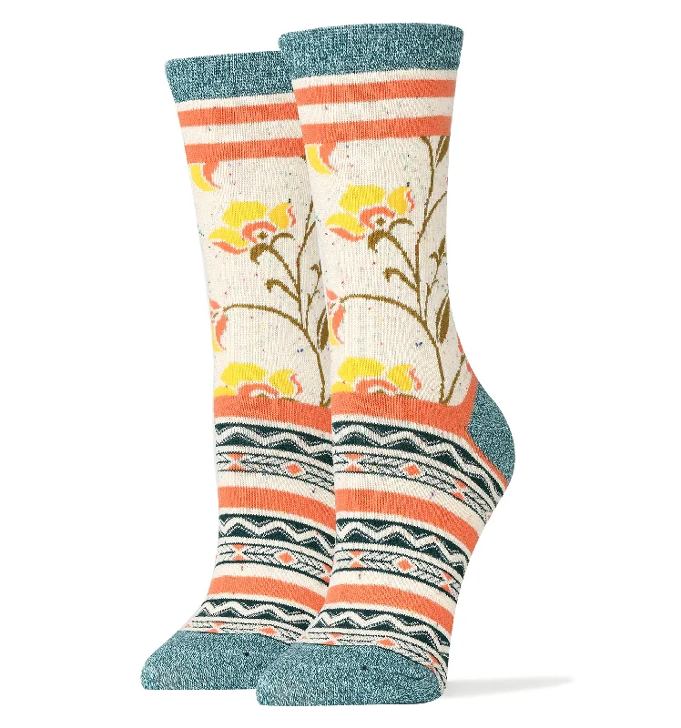 Women's no - show socks with a floral motifFriendship Blooms