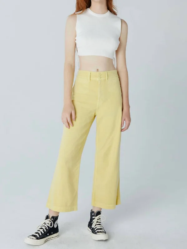 Women's recycled - material workout pants Wide - leg women jeans for a modern and relaxed vibe Gemma Jeans In Citrine