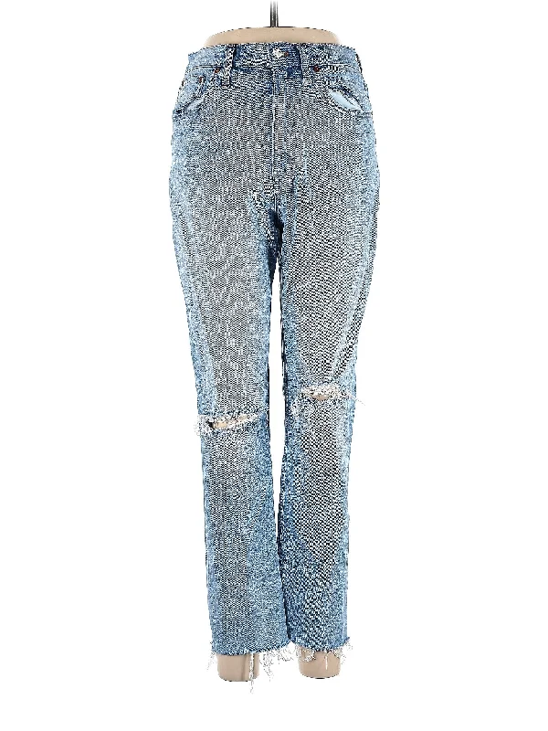 Women's lace - trimmed evening pants Light - wash women jeans for a fresh and summery appearance High-Rise Bootleg Jeans