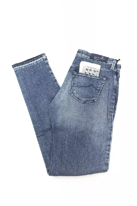 Women's one - piece jumpsuit pants Embroidered women jeans with intricate patterns Jacob Cohen Elegant Slim-Fit Fringe Women's Jeans