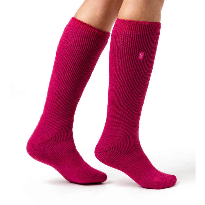 Women's crew socks with a polka - dot printLadies Original Long Leg Socks - Raspberry Women's crew socks with a polka - dot printLadies Original Long Leg Socks - Raspberry