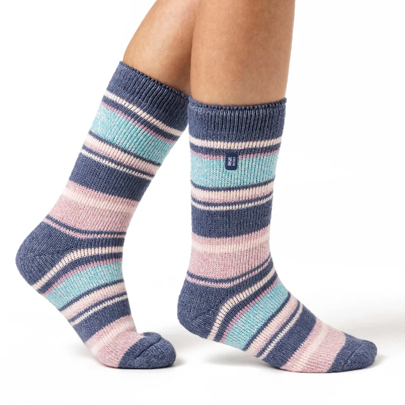Women's cotton blend socks for breathabilityLadies Original Palma Multi Stripe Socks - Denim Women's cotton blend socks for breathabilityLadies Original Palma Multi Stripe Socks - Denim