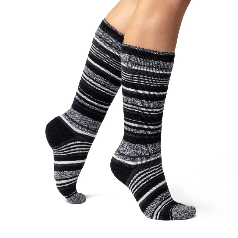 Women's thermal socks for cold weatherLadies Lite Mahonia Long Socks - Black Stripes Women's thermal socks for cold weatherLadies Lite Mahonia Long Socks - Black Stripes