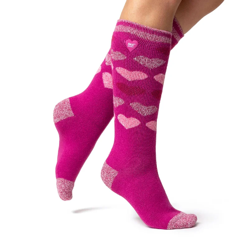 Women's bamboo fiber socks for eco - friendlinessLadies Lite Jacquard Heart Long Socks - Shaw Women's bamboo fiber socks for eco - friendlinessLadies Lite Jacquard Heart Long Socks - Shaw