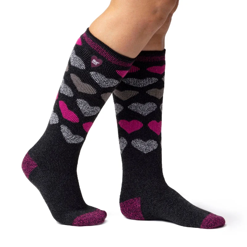 Women's compression socks for improved circulationLadies Lite Jacquard Heart Long Socks - Sutton Women's compression socks for improved circulationLadies Lite Jacquard Heart Long Socks - Sutton